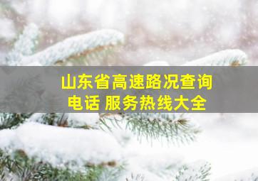 山东省高速路况查询电话 服务热线大全